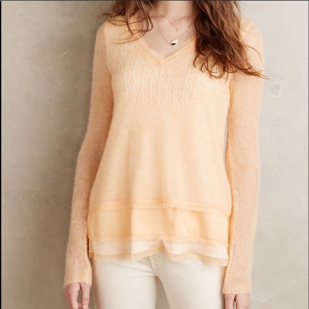 Anthropologie Knitted & Knotted Alessia Alpaca Blend Sweater Size Medium